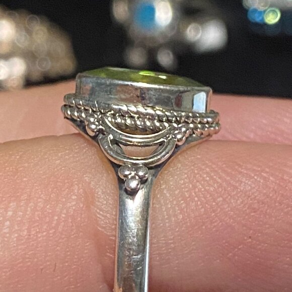 Ring Size 7.5 Tourmaline Green Sterling Silver 925 Women Semi-Precious Stone - Picture 6 of 12